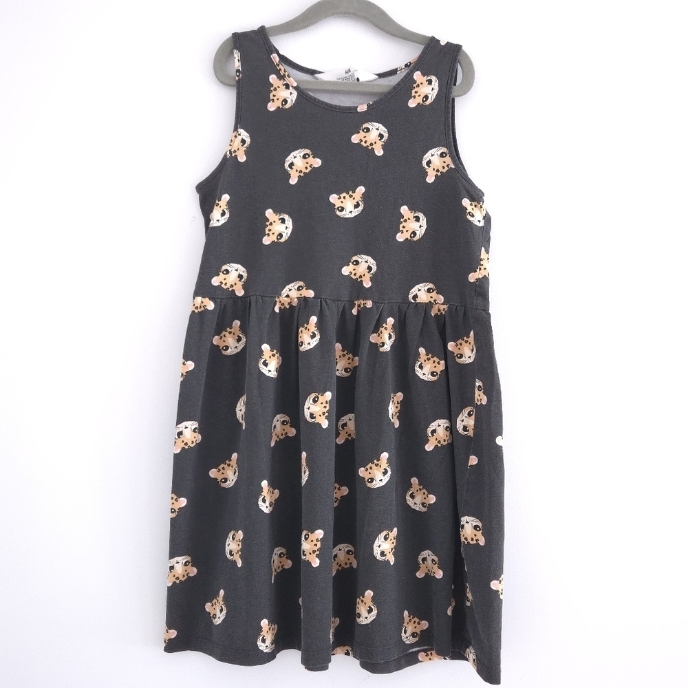 H&M Sleeveless Animal Print Cotton Dress size 8-10Y